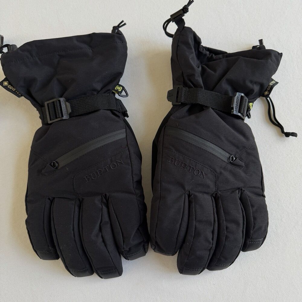 Burton Gore-Tex Gloves Snowboard Ski Gloves Gore Warm Black Men MEDIUM W/Zipper